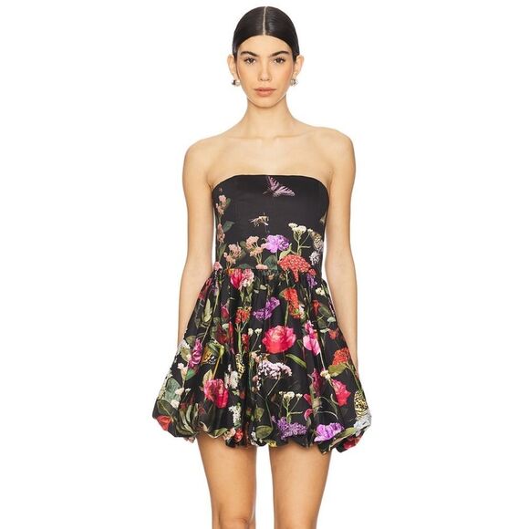 ASHA STRUCTURED BUBBLE HEM MINI DRESS - Picture 1 of 8